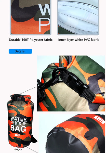 Sac Étanche Camouflage 2-30L – Plongée, Rafting & Trekking