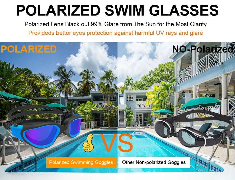 Lunettes Natation Polarisées Anti-Buée UV – Silicone Réglable