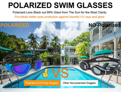 Lunettes Natation Polarisées Anti-Buée UV – Silicone Réglable