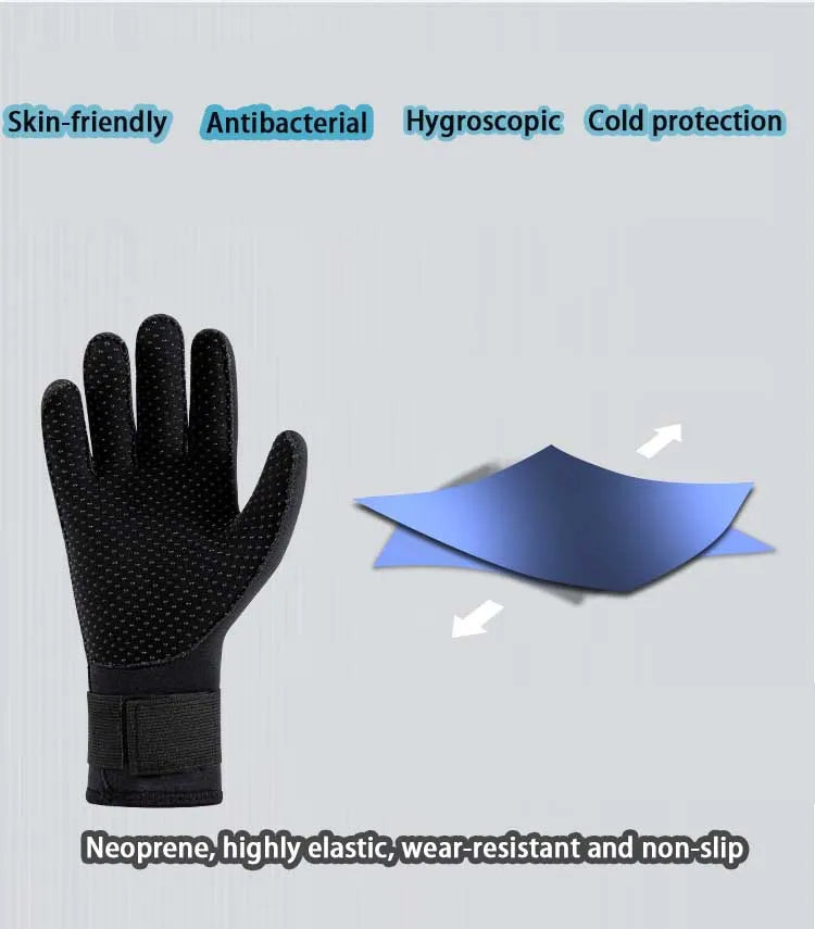 Gants Néoprène 3mm Plongée Anti-Coupures – Surf & Kayak