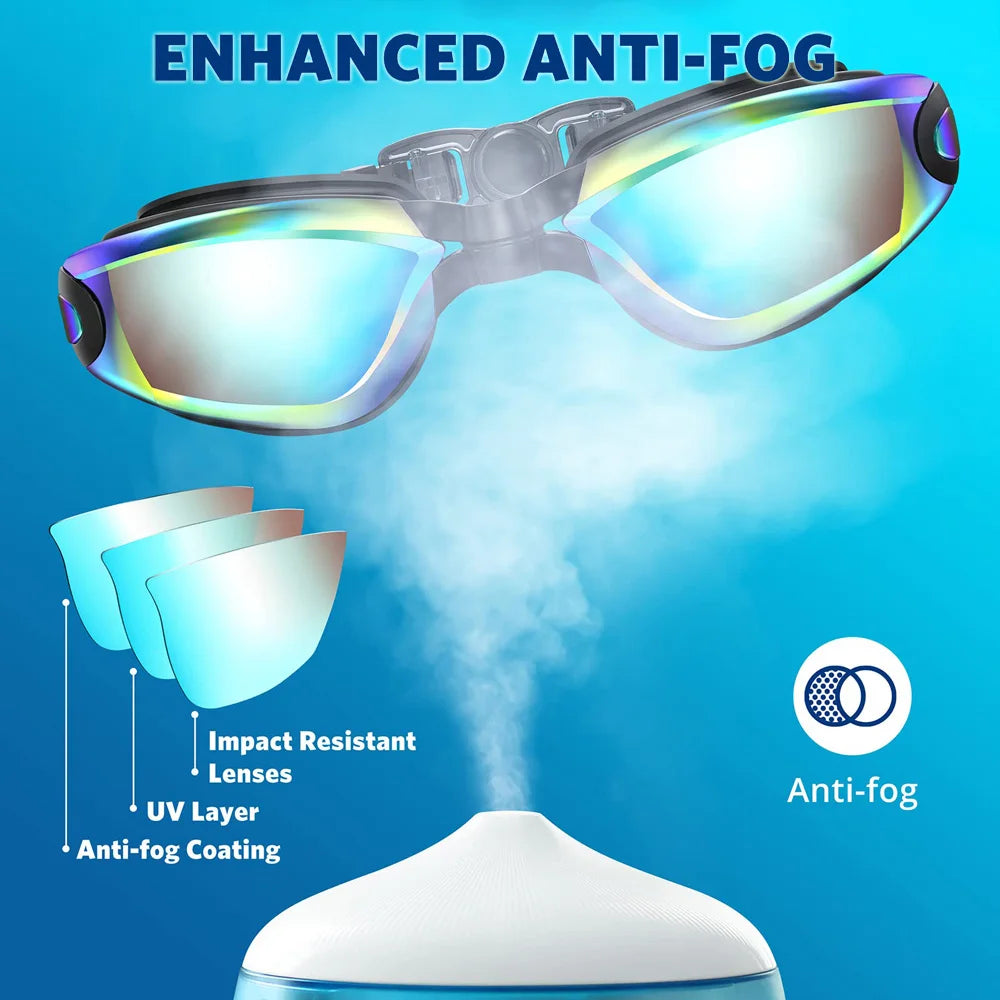 Lunettes Natation Professionnelles Anti-Buée UV – Adultes
