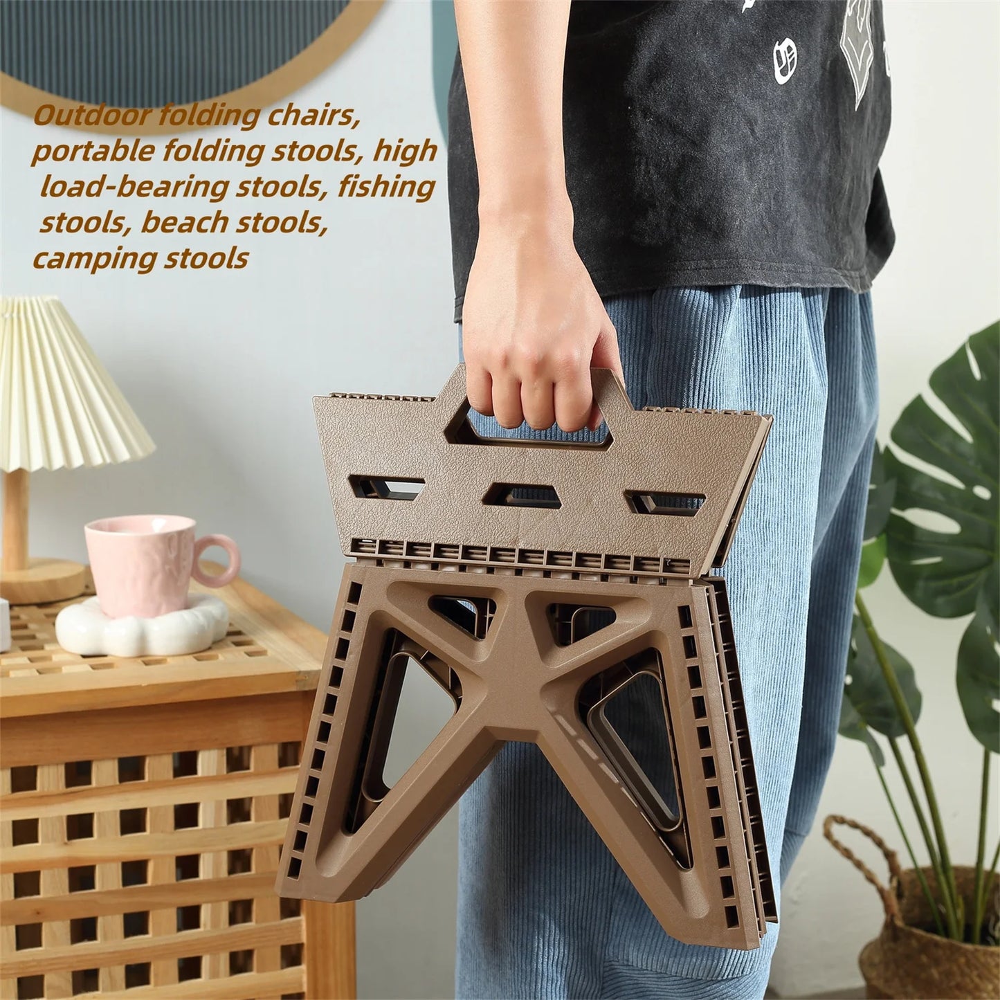 Tabouret Extérieur Pliant Portable – Solide & Multifonction