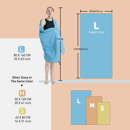 Serviette Microfibre Séchage Rapide – Plage, Yoga & Sport