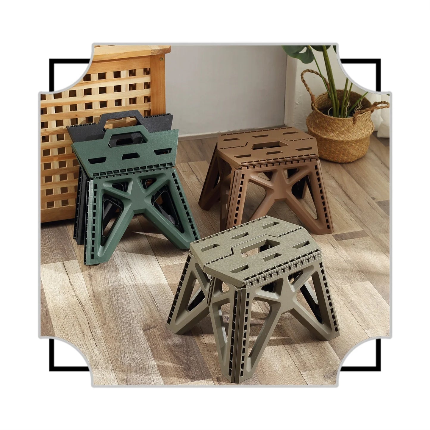 Tabouret Extérieur Pliant Portable – Solide & Multifonction