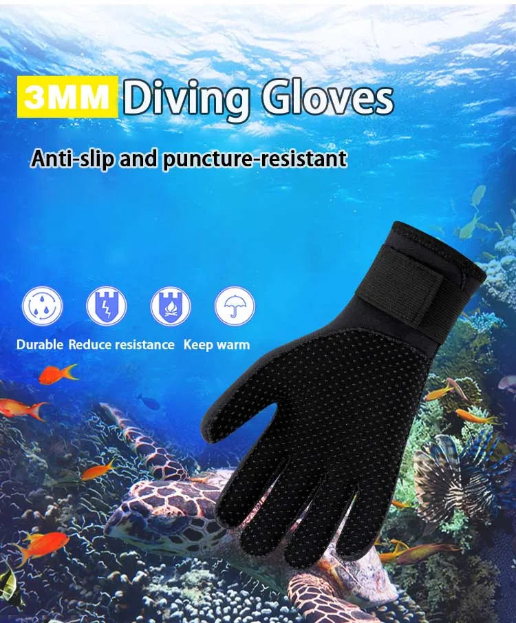 Gants Néoprène 3mm Plongée Anti-Coupures – Surf & Kayak