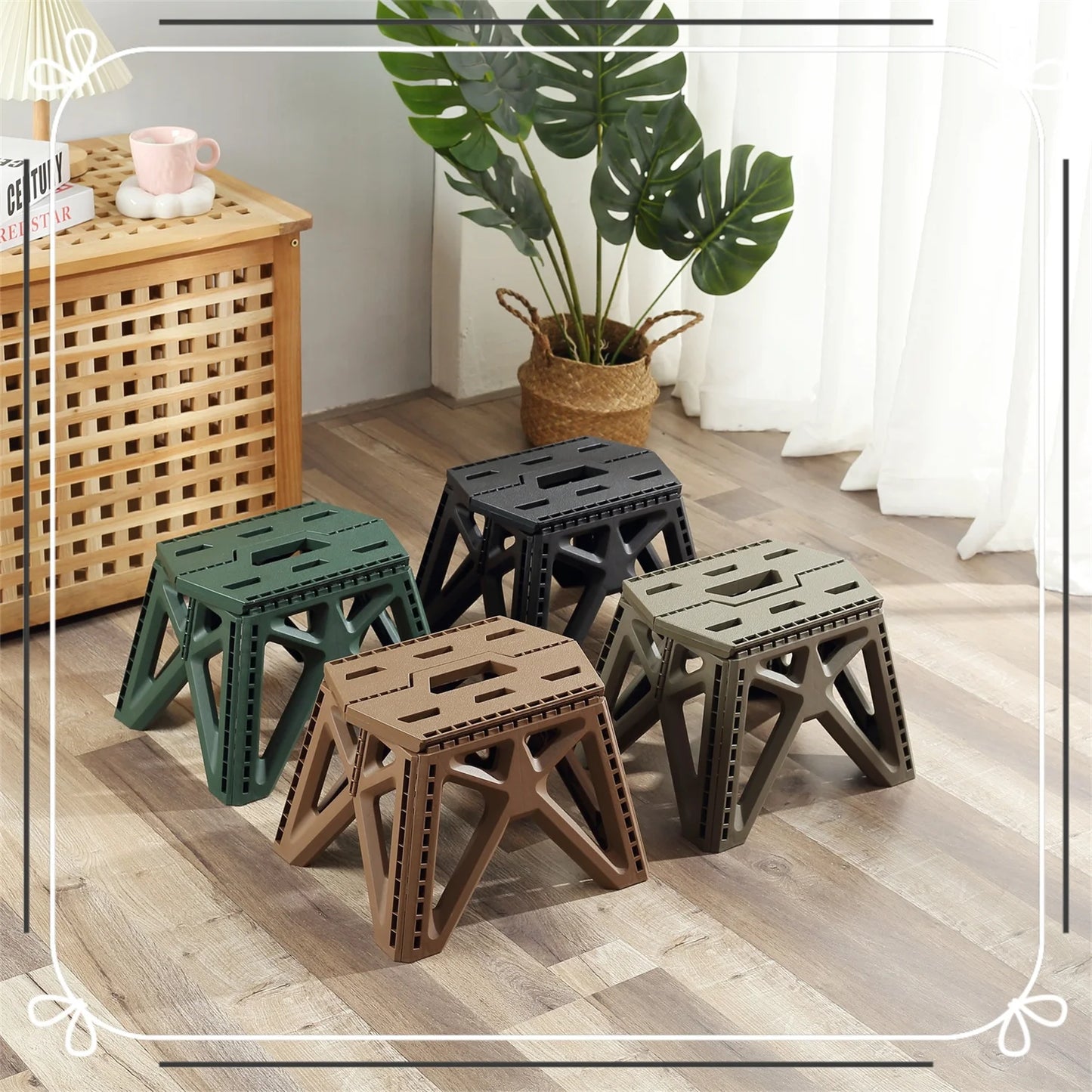 Tabouret Extérieur Pliant Portable – Solide & Multifonction