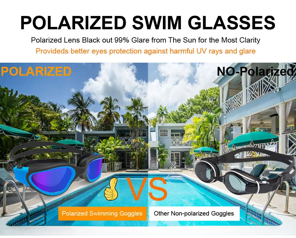 Lunettes Natation Polarisées Anti-Buée UV – Silicone Réglable