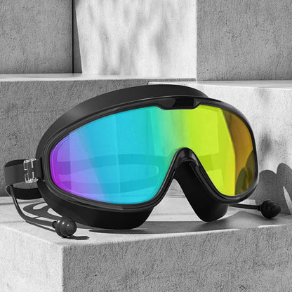 Lunettes natation adulte grand cadre anti-buée UV silicone