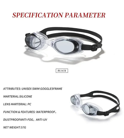Lunettes Natation Silicone HD Anti-Buée & Imperméable Adulte
